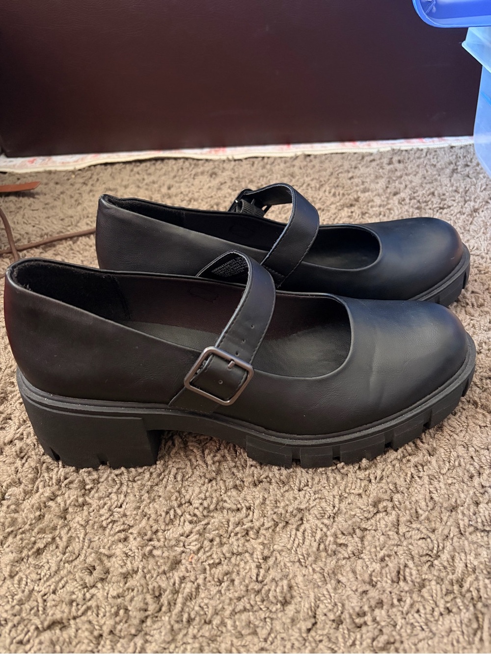 Classic Black Mary Jane Chunky Heels